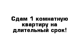 Сдам 1-комнатную квартиру на длительный срок!